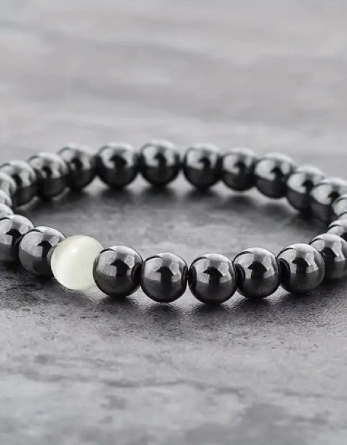 Hematite Stone Bracelet For Men Women Thanksgiving Christmas Gift