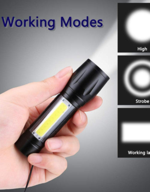 High Power Pocket 2 in 1 LED Flashlight Zoom Light Mini Size [Pack of 1]