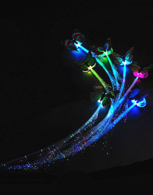 LED Light Fairy Hair Clips For Girls Kids Flashing Butterfly Hair Clip Braid Optical Fiber Hairpin Party Flash Barrettes