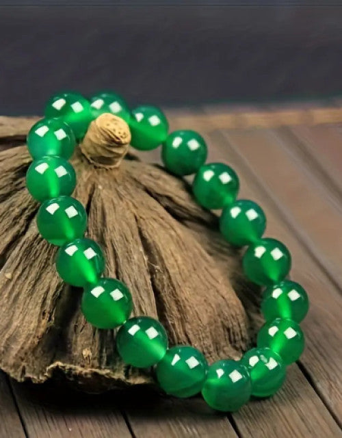 Real Natural Green Jade Gemstone Beaded Bracelet